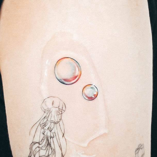 Woman With Fabulous Bubble Tattoo Design