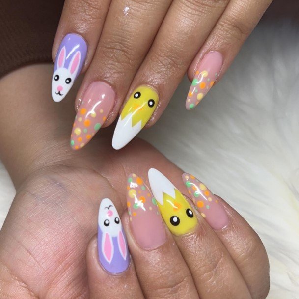 Woman With Fabulous Bunny Nail Design