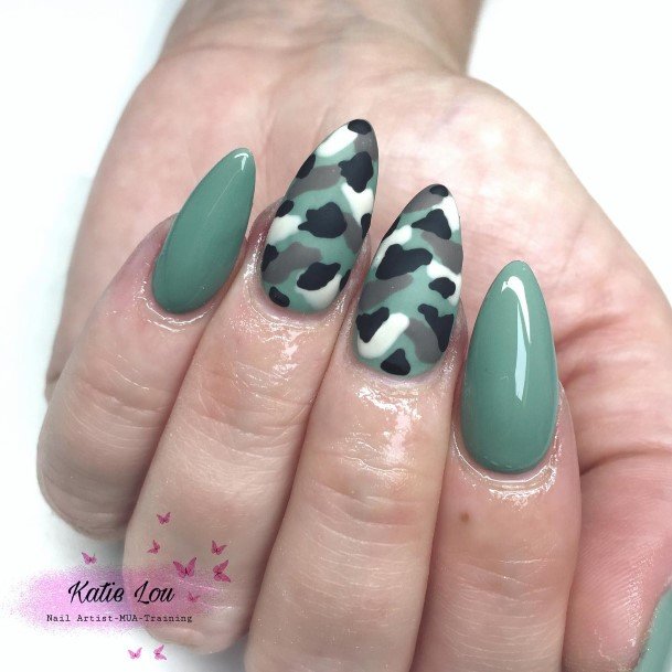 Woman With Fabulous Camo Nail Design