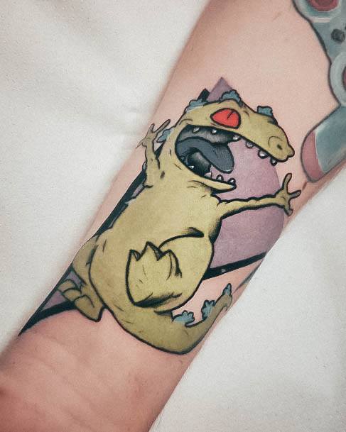 Woman With Fabulous Cartoon Tattoo Design