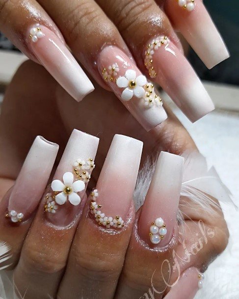 Woman With Fabulous Caviar Nail Design