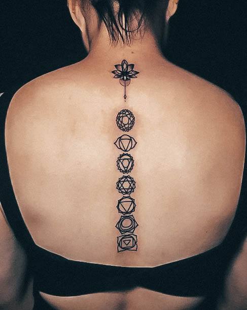 Woman With Fabulous Chakra Tattoo Design