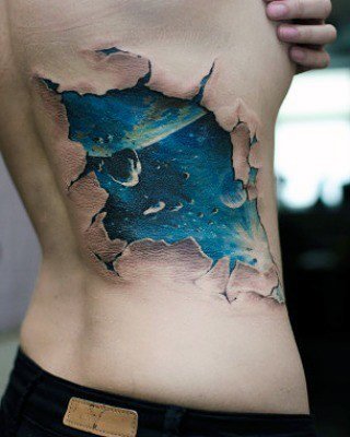 Woman With Fabulous Comet Tattoo Design