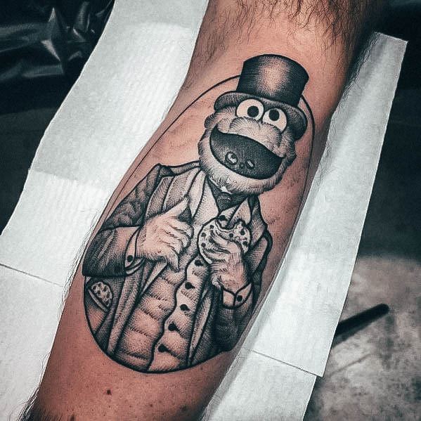 Woman With Fabulous Cookie Monster Tattoo Design