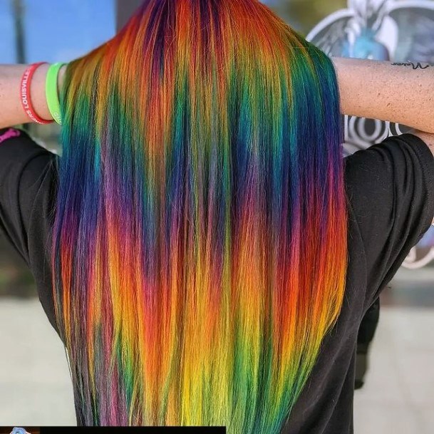 Woman With Fabulous Cool Hair Dye Colors Design