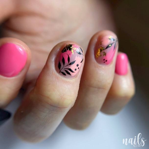 Woman With Fabulous Coral Nail Design