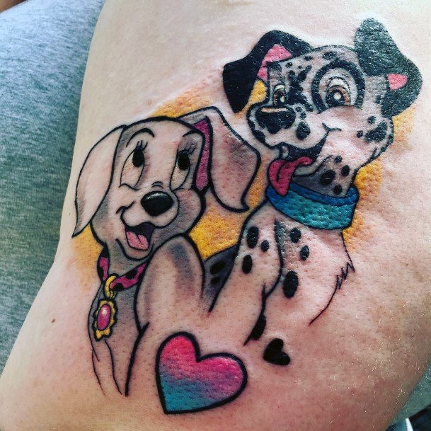 Woman With Fabulous Dalmatian Tattoo Design