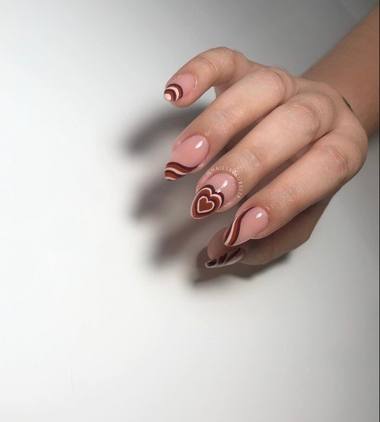 Woman With Fabulous Dark Brown Nail Design