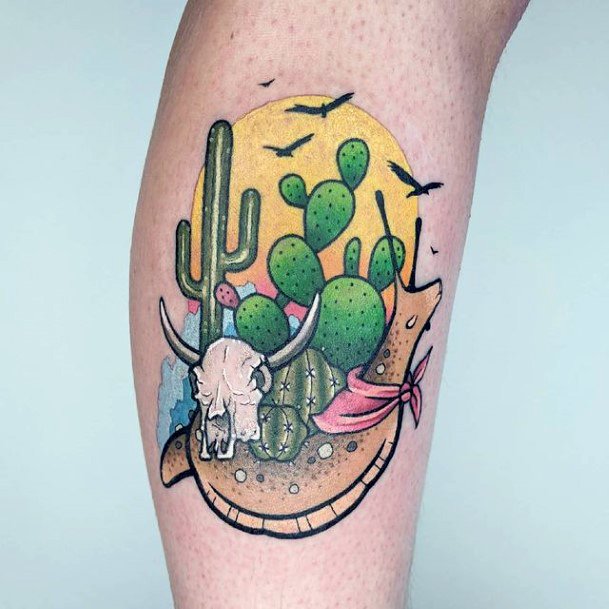 Woman With Fabulous Desert Tattoo Design