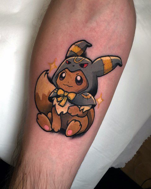 Woman With Fabulous Eevee Tattoo Design
