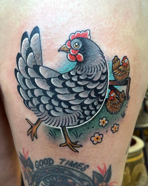 Woman With Fabulous Farm Tattoo Design