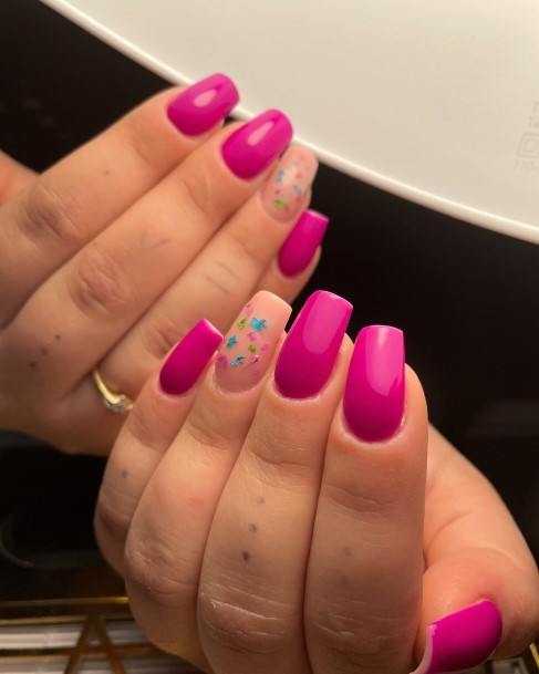 Woman With Fabulous Fuchsia Nail Design