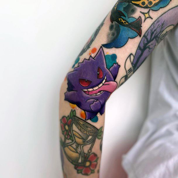 Woman With Fabulous Gengar Tattoo Design