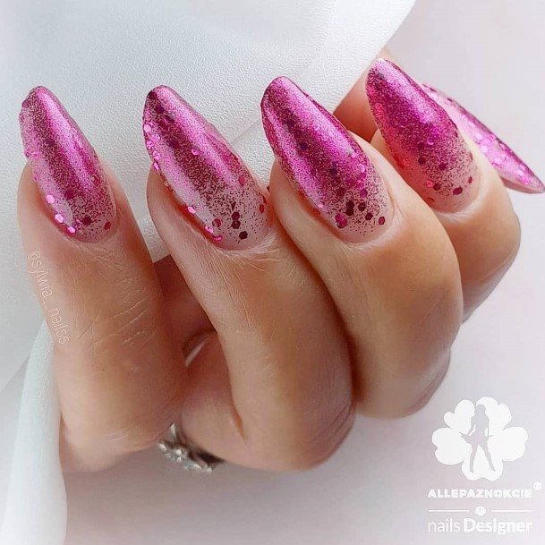 Woman With Fabulous Glitter Ombre Nail Design