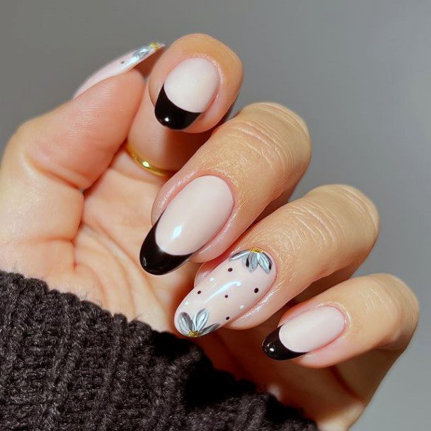 Woman With Fabulous Grey Dress Nail Design