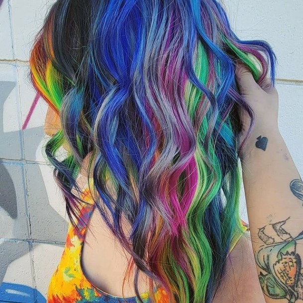 Woman With Fabulous Hair Colors Design