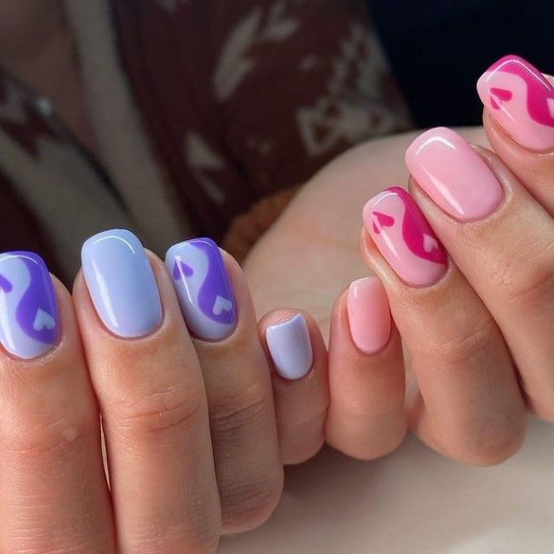 Woman With Fabulous Heart Nail Design