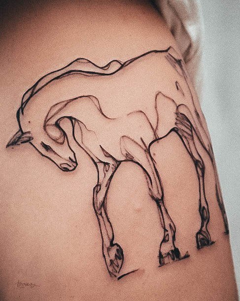 Woman With Fabulous Horse Tattoo Design