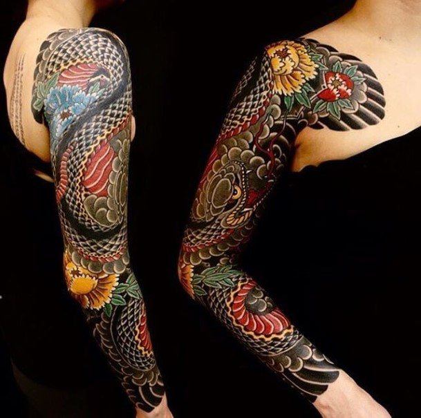 Woman With Fabulous Japanese Tattoo Design