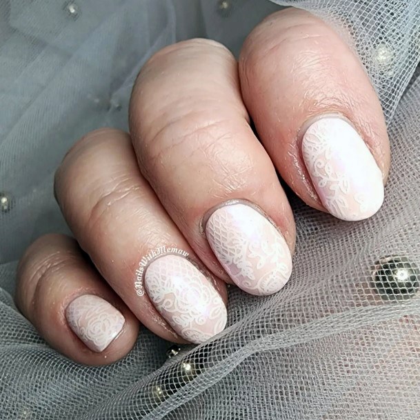 Woman With Fabulous Lace Nail Design