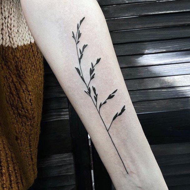 Woman With Fabulous Leaf Tattoo Design