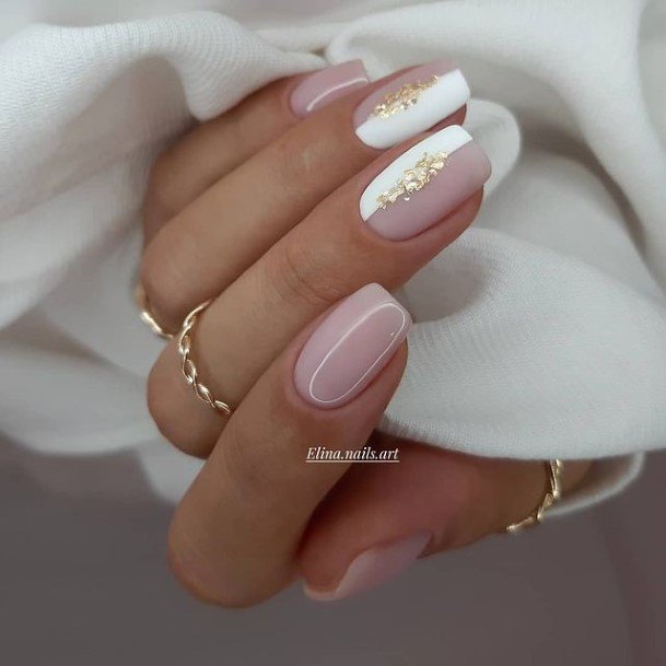 Woman With Fabulous Light Nude Nail Design