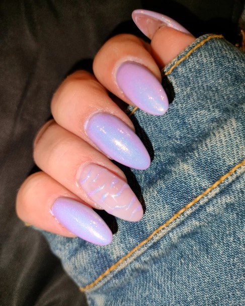 Woman With Fabulous Lilac Nail Design