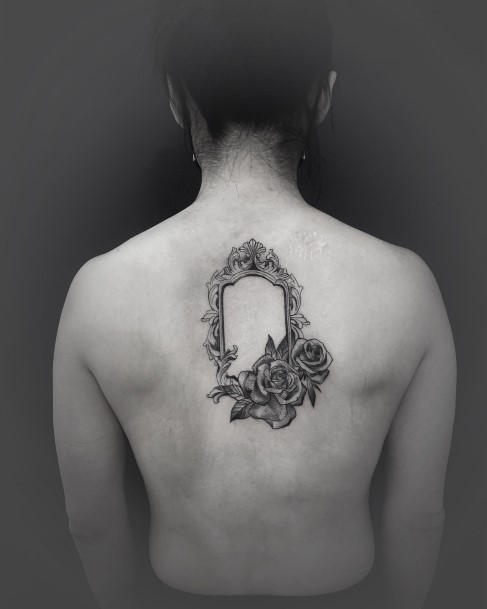 Woman With Fabulous Mirror Tattoo Design