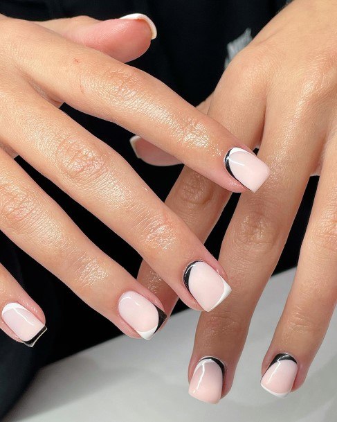 Woman With Fabulous Monochrome Nail Design