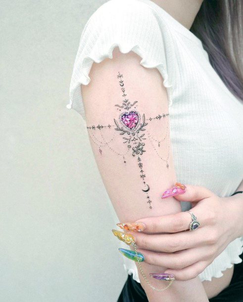 Woman With Fabulous Ornamental Tattoo Design