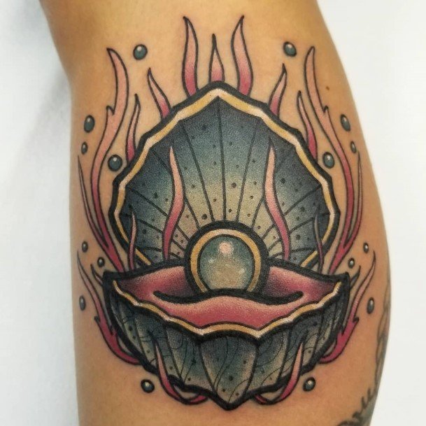 Woman With Fabulous Oyster Tattoo Design