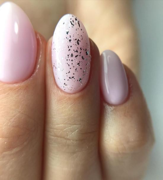 Woman With Fabulous Pale Pink Nail Design