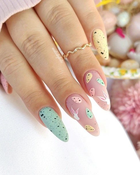 Woman With Fabulous Pastel Nail Design