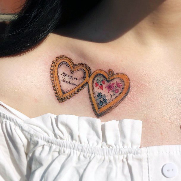 Woman With Fabulous Pendant Tattoo Design