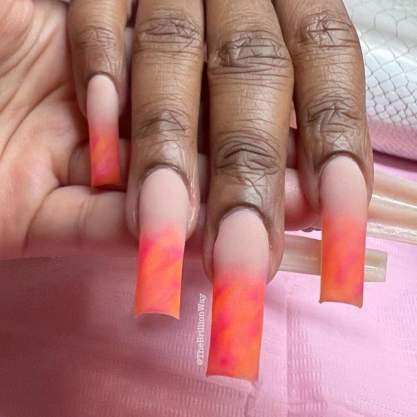 Woman With Fabulous Pink Ombre Nail Design