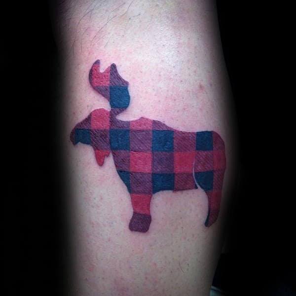 Woman With Fabulous Plaid Tattoo Design