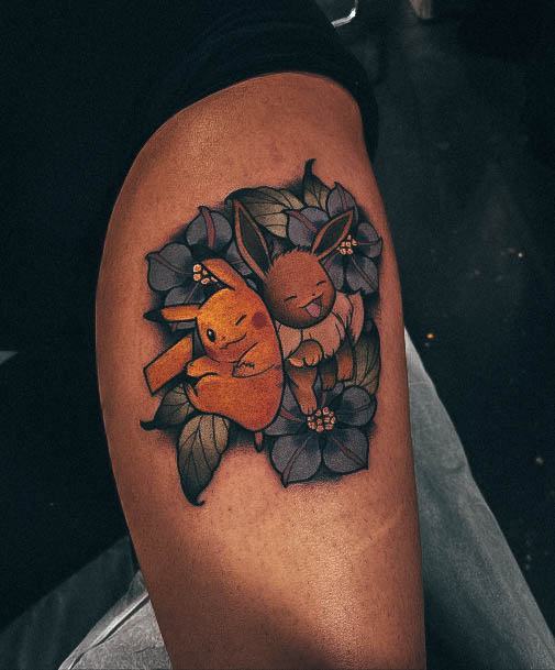 Woman With Fabulous Pokemon Tattoo Design