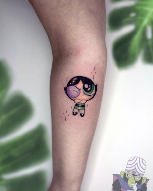 Woman With Fabulous Powerpuff Girls Buttercup Tattoo Design