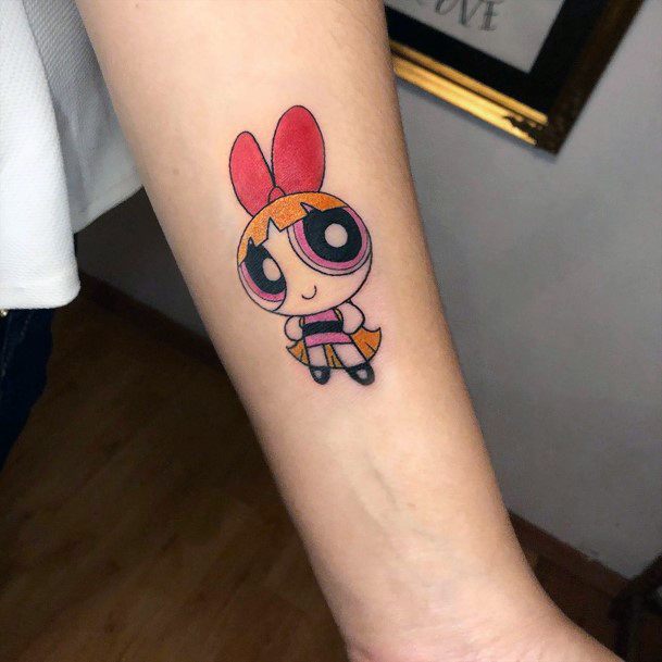 Woman With Fabulous Powerpuff Girls Tattoo Design