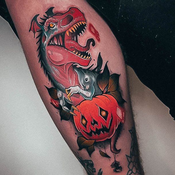 Woman With Fabulous Pumpkin Tattoo Design