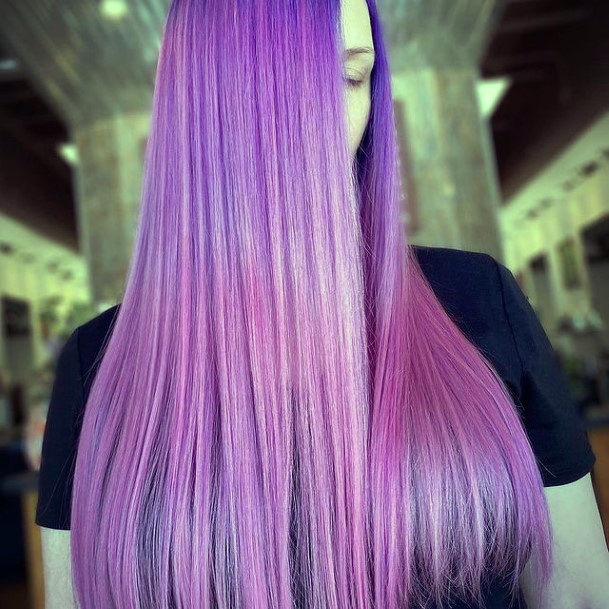 Woman With Fabulous Purple Ombre Hairstyles Design