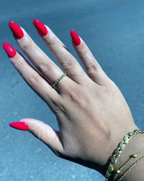 Woman With Fabulous Red Dress Nail Design