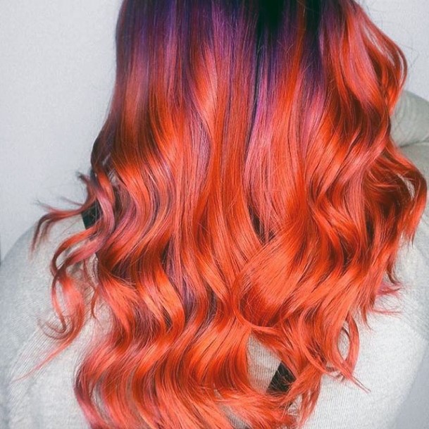 Woman With Fabulous Red Ombre Hairstyles Design