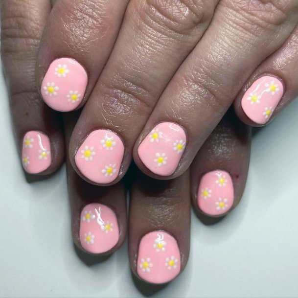 Woman With Fabulous Rose Pink Nail Design