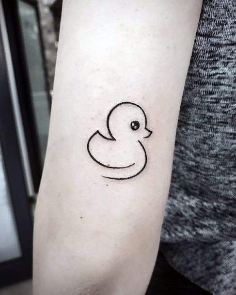 Woman With Fabulous Rubber Duck Tattoo Design