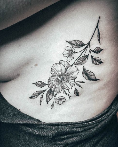 Woman With Fabulous Side Boob Tattoo Design