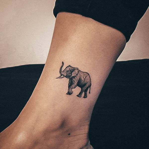 Woman With Fabulous Small Elephant Tattoo Design