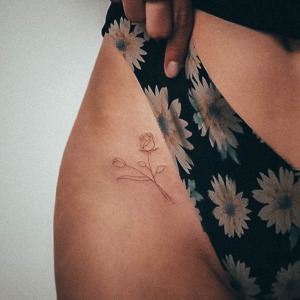 Woman With Fabulous Small Hip Tattoo Design