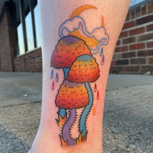 Woman With Fabulous Small Mushroom Tattoo Design