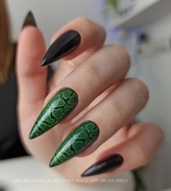 Woman With Fabulous Snake Nail Design